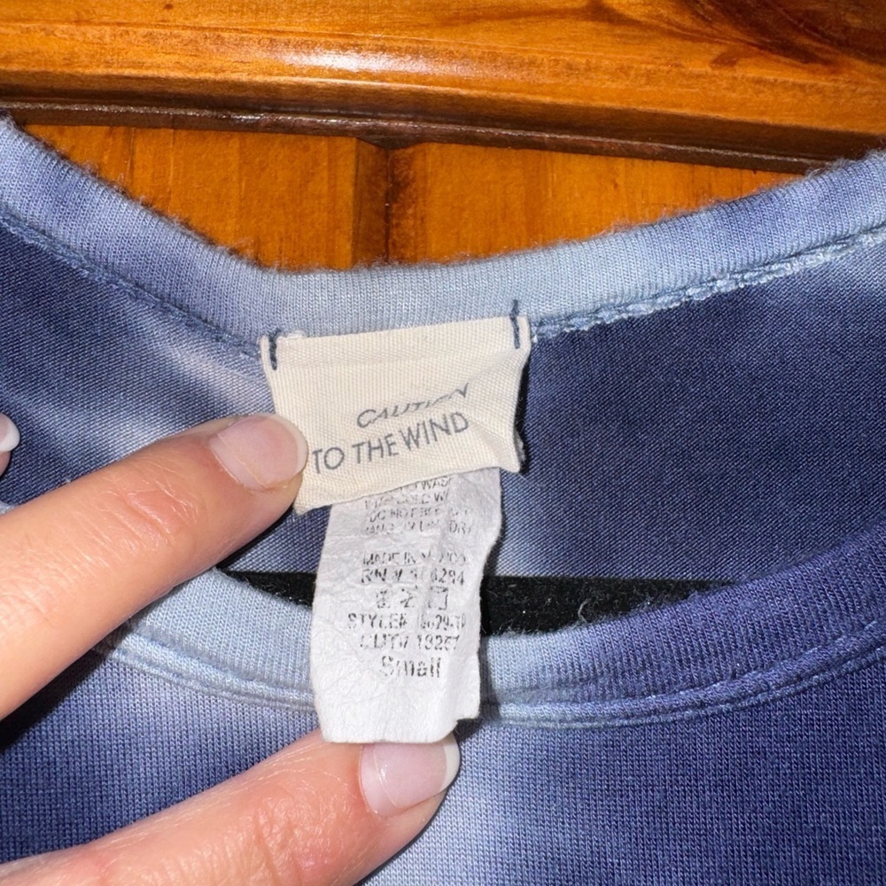 Caution To The Wind - Navy Blue Tie Dye Dress - Picture 3 of 3